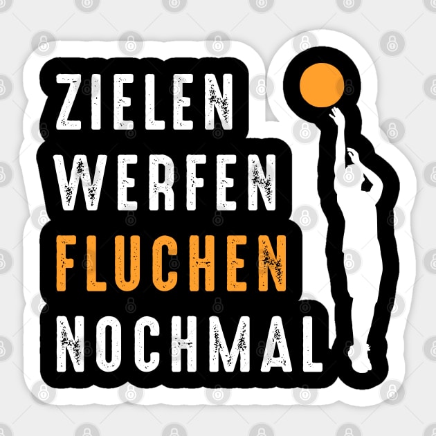 Basketball Zielen Werfen Sport Team Lustig Spruch Zielen Werfen